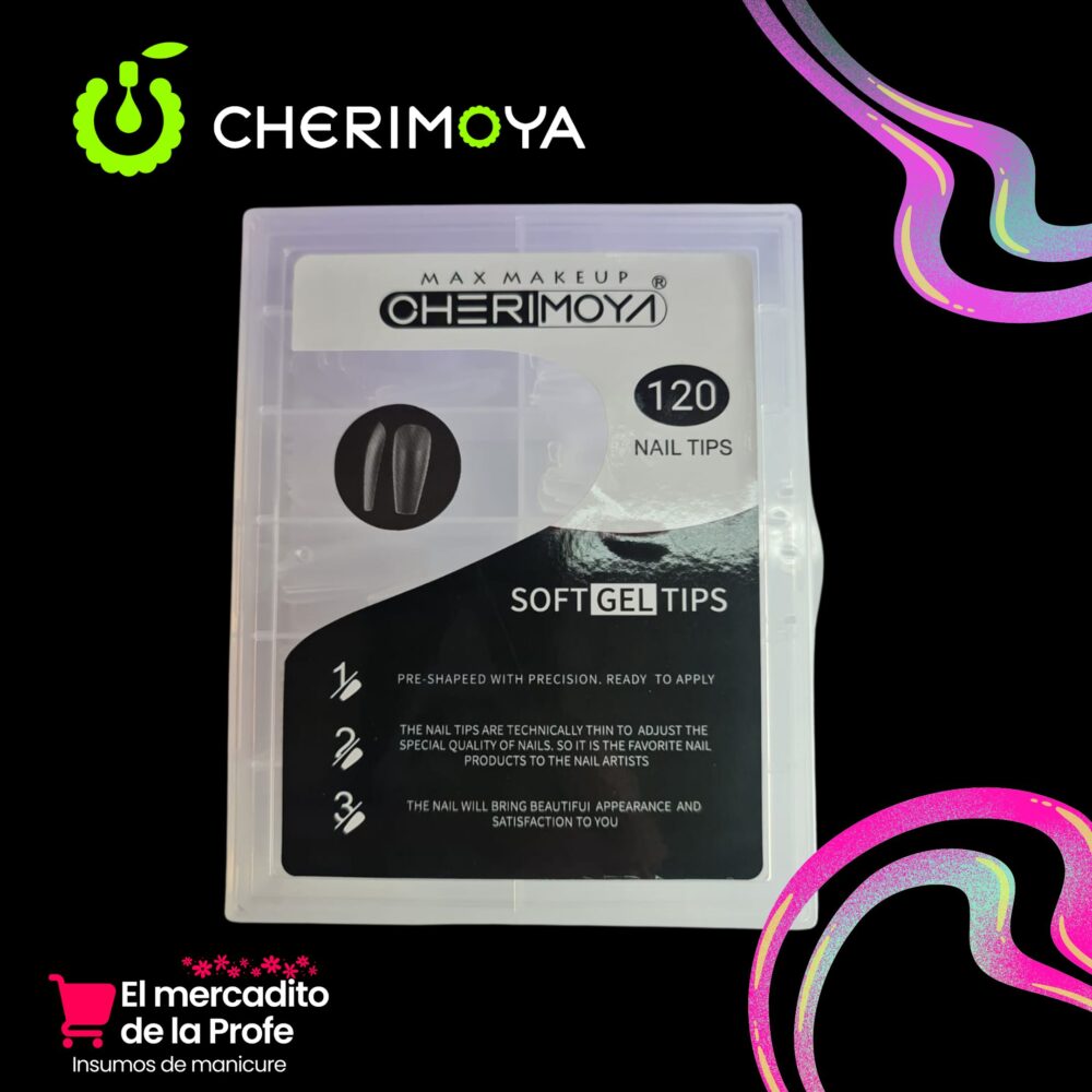 Tips soft gel Coffin Cherimoya 120Pcs
