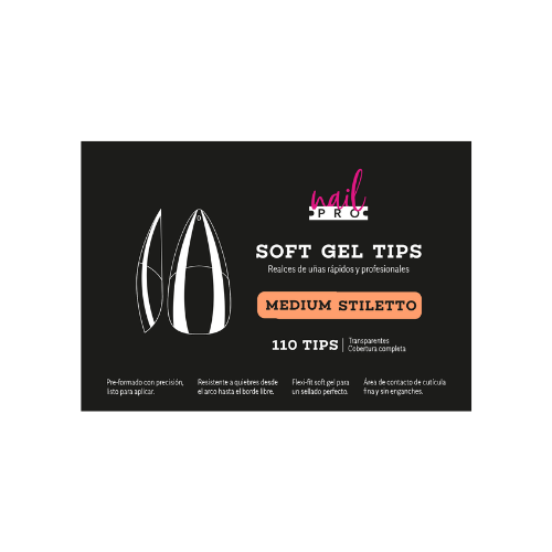Tips de Soft Gel Medium Stiletto Nail PRO