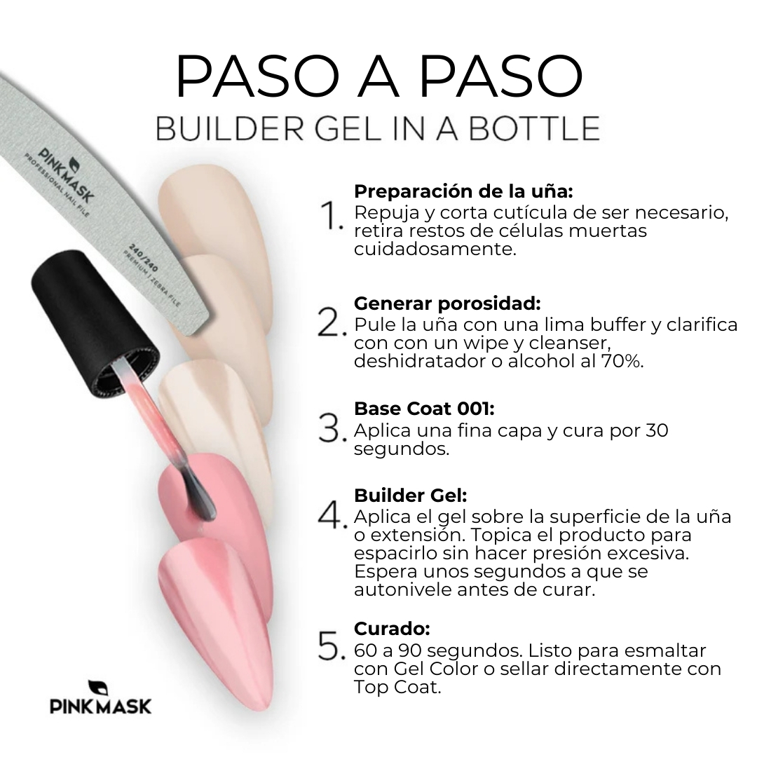 Builder Gel o Gel Constructor Pink Mask Botella clear - Imagen 2