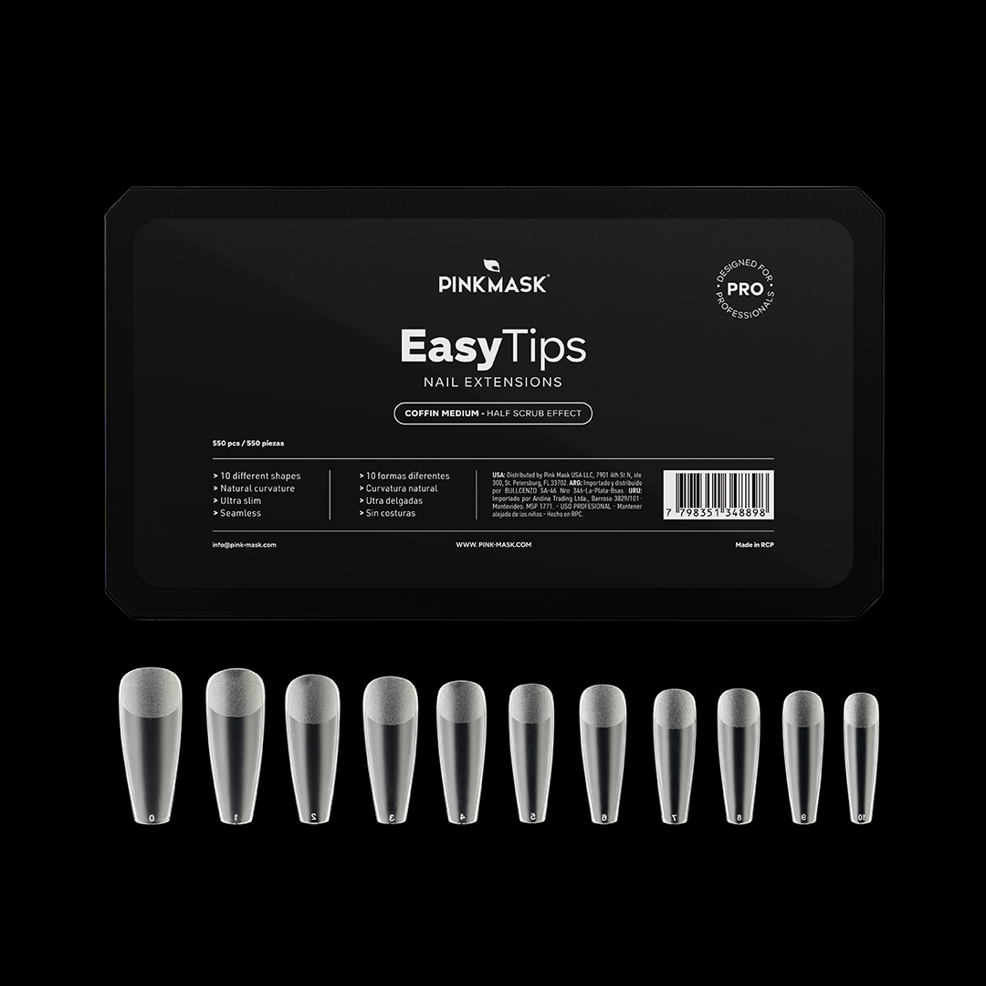 Tips Soft gel Pink Mask Easy Tips – Coffin Medium - Imagen 2