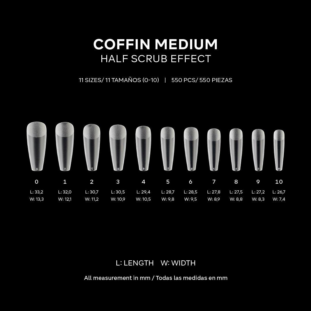Tips Soft gel Pink Mask Easy Tips – Coffin Medium - Imagen 3