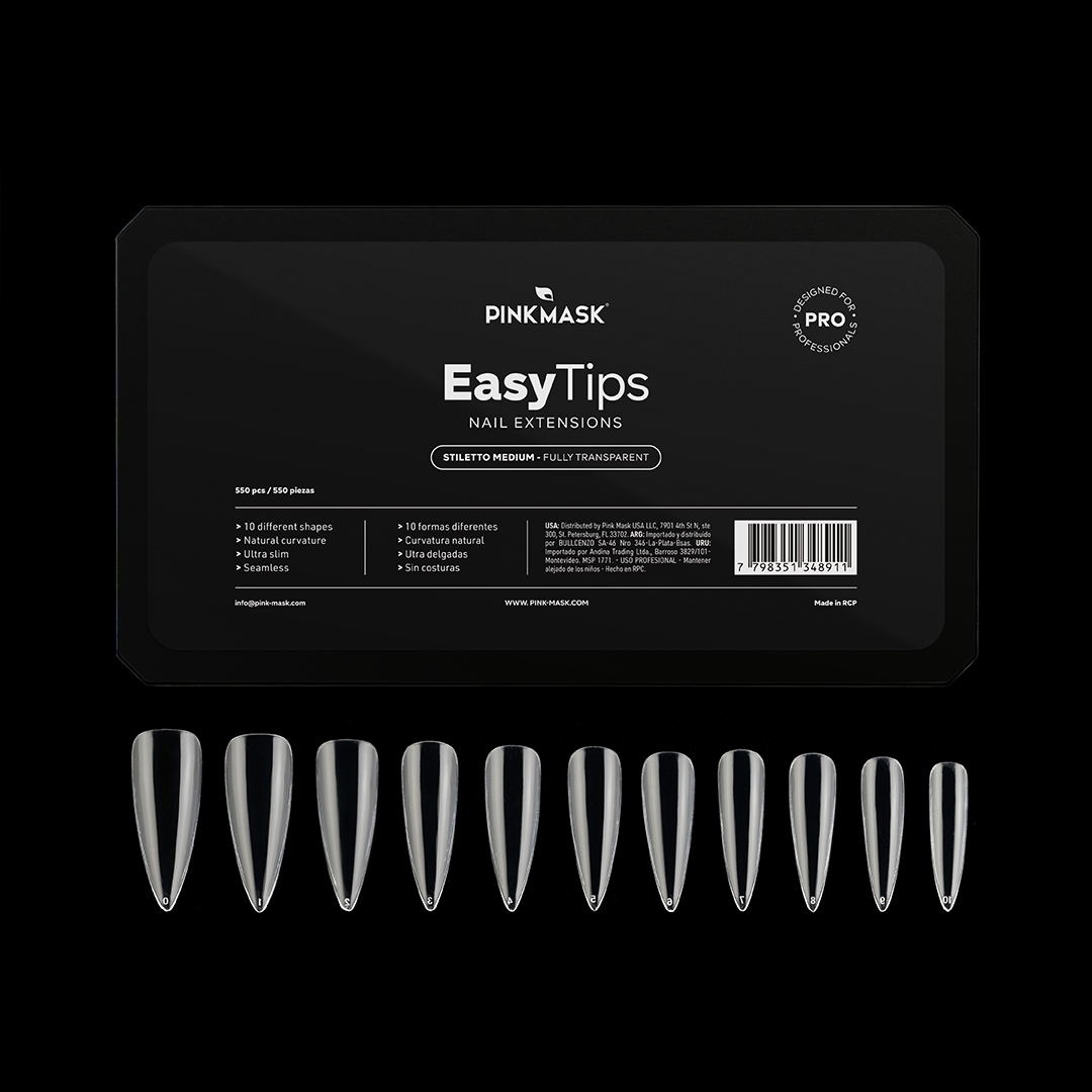 Tips Soft gel Pink Mask Easy Tips – Stiletto Medium - Imagen 2